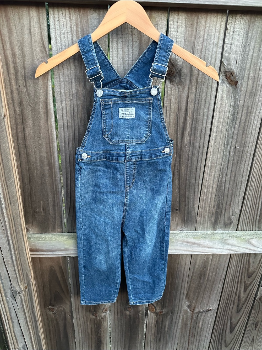 Levi’s Toddler Boys 4T Denim Overalls Two Horse Bibs Levi